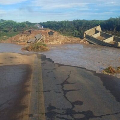 Nível de rio em Lajes volta a subir após chuvas e compromete construção de desvio na br-304