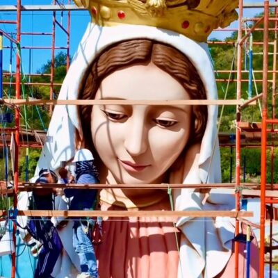 Últimos retoques: estátua com 18 metros será entregue neste sábado (22) em Carnaúba dos Dantas