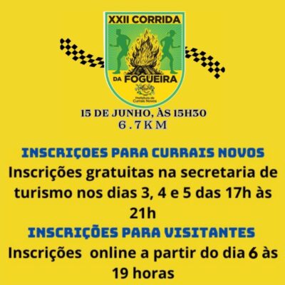 Inscrições para a Corrida da Fogueira começam nesta segunda-feira (3)