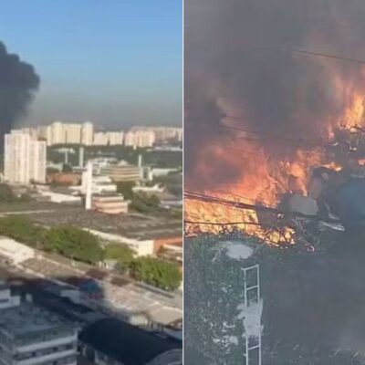 Avião de pequeno porte cai em avenida na Barra Funda, Zona Oeste de São Paulo