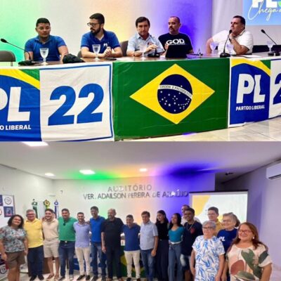 Vereador G Charles recebe deputados Sargento Gonçalves e Gustavo Carvalho em ato de filiação do PL Jovem em Currais Novos