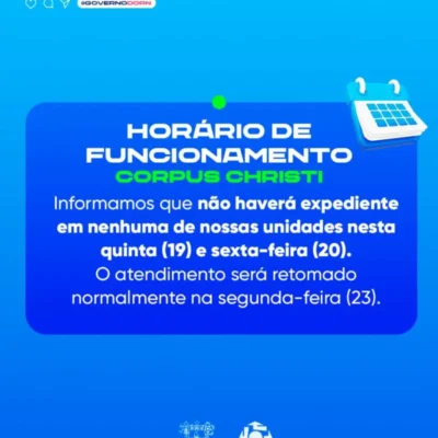 Ponto Facultativo e Corpus Christi: Detran suspende atendimento