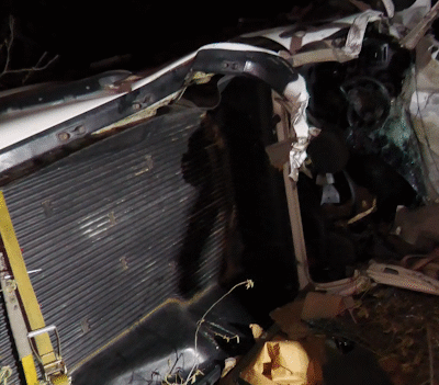 Motorista fica preso às ferragens após capotamento entre São Vicente e Florânia