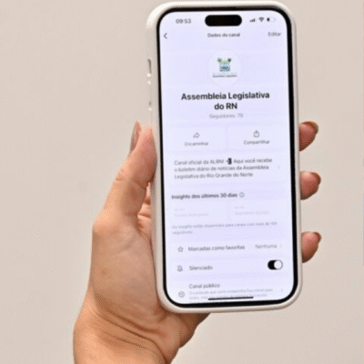 ALRN lança canal no WhatsApp com notícias e conteúdo do Legislativo potiguar