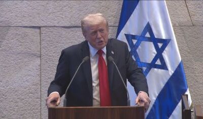 Discurso de Trump é interrompido por opositor no Parlamento de Israel