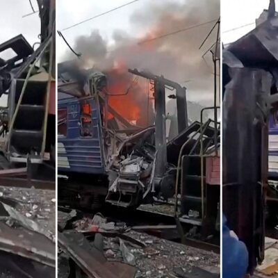 Drone russo atinge trem na Ucrânia e fere cerca de 30 pessoas