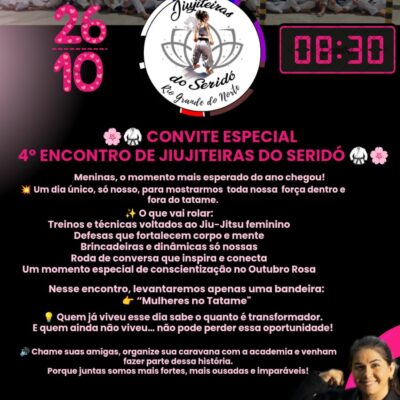 4º Encontro de Jiujiteiras do Seridó será realizado em alusão ao Outubro Rosa