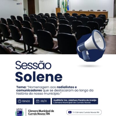 Sessão Solene homenageará radialistas e comunicadores que marcaram a história de Currais Novos