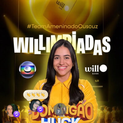 Influenciadora potiguar “A Menina do Cuscuz” é selecionada para as Willimpíadas do Domingão com Huck