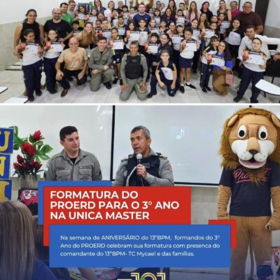 Proerd em ação: formandos do 3º ano celebram conquista na semana de aniversário do 13º BPM