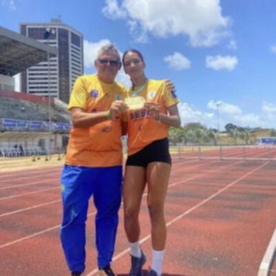 Cerrocoraense Maria Júlia, 14 anos, é ouro no salto triplo em João Pessoa