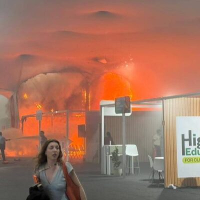 Incêndio atinge pavilhão cultural na COP30 e mobiliza ativistas climáticos