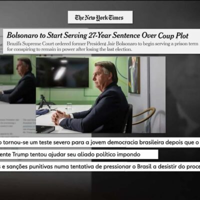 Início da pena de 27 anos de Bolsonaro tem forte repercussão internacional