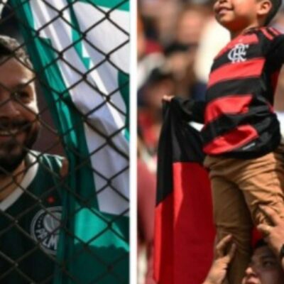 Torcedores do Flamengo e Palmeiras chegam ao estádio para final da Libertadores
