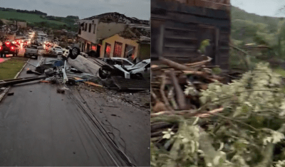 Tornado causa danos e ventos fortes no Sul e Sudeste nesta sexta-feira