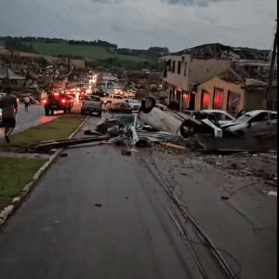 Tornado deixa 5 mortos e 130 feridos em Rio Bonito do Iguaçu, PR