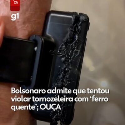 Tornozeleira de Bolsonaro apresentava avarias e marcas de queimadura, revela relatório