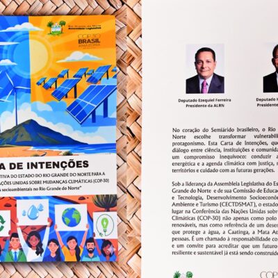 ALRN apresenta Carta de Intenções à COP-30 sobre clima e sustentabilidade