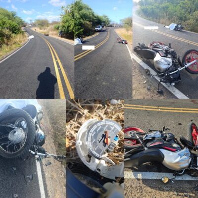 Colisão entre motocicletas deixa um morto e outro gravemente ferido na RN-087, próximo a Florânia
