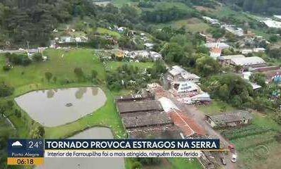 Tornado causa estragos em Farroupilha, RS, com ventos acima de 100 km/h