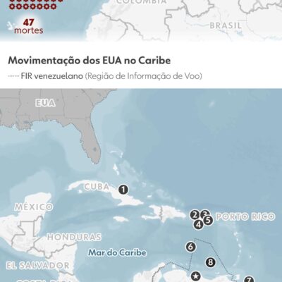 Trump afirma que EUA cercam Venezuela com maior armada da América do Sul