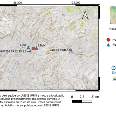 Currais Novos já registrou sete tremores de terra em dezembro de 2025