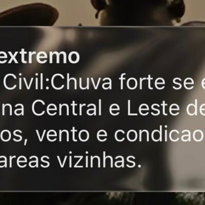 Defesa Civil emite alerta extremo de chuva forte e perigo de alagamentos em São Paulo