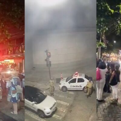 Incêndio no Shopping Tijuca assusta clientes e interdita rua no RJ
