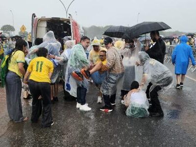 Queda de raio fere dezenas em ato de Nikolas em Brasília