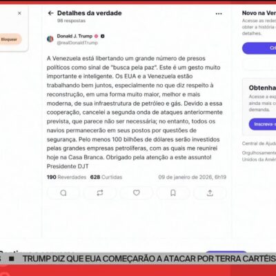 Trump elogia libertação de presos na Venezuela e cancela 2ª onda de ataques