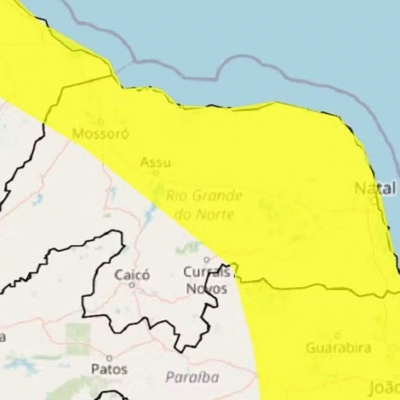 Inmet alerta para chuvas intensas em Currais Novos e outras 102 cidades do RN