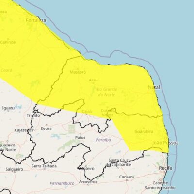 Inmet alerta para chuvas intensas em 153 cidades do Rio Grande do Norte até dia 13