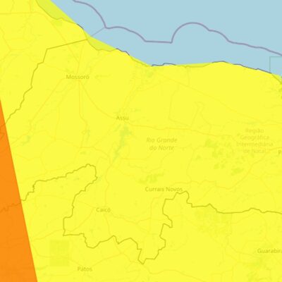 Inmet emite alertas de chuvas intensas para todo o Rio Grande do Norte