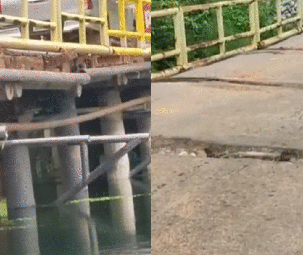 Ponte na RN-408 apresenta rachaduras e movimentação preocupante