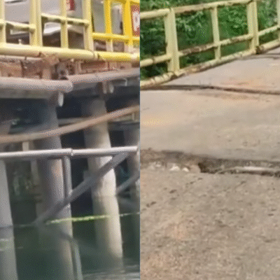 Ponte na RN-408 apresenta rachaduras e movimentação preocupante