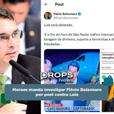 Moraes determina investigação contra Flávio Bolsonaro por postagem sobre Lula