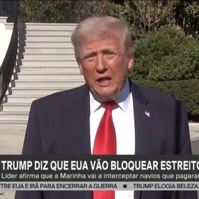 Trump anuncia bloqueio dos EUA ao Estreito de Ormuz após impasse com Irã