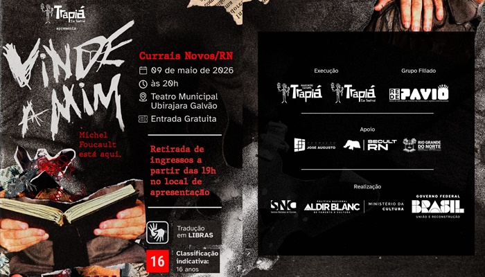 Currais Novos-RN recebe espetáculo “Vinde a Mim” com proposta reflexiva e acessível
