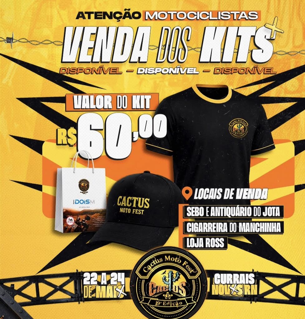 Currais Novos inicia venda de kits para o Cactus Moto Fest 2026