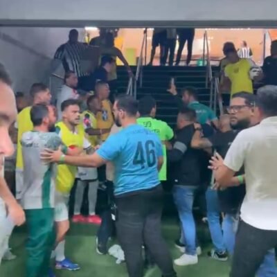 Confusão entre Uberlândia e seguranças da Arena das Dunas após primeiro tempo
