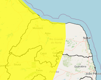 Inmet alerta para ventos de até 60 km/h em 102 municípios do RN