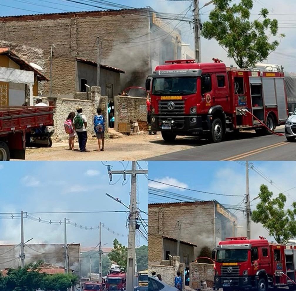 Princípio de incêndio mobiliza Corpo de Bombeiros em Currais Novos