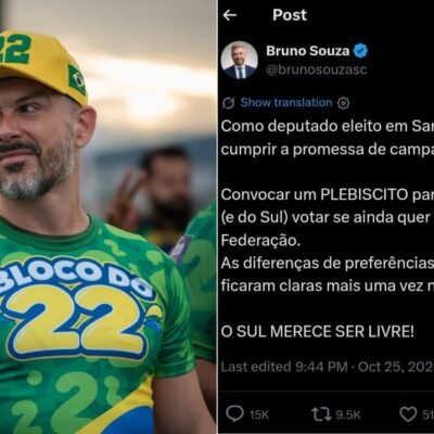 Deputado de SC propõe plebiscito para separar a região Sul do Brasil